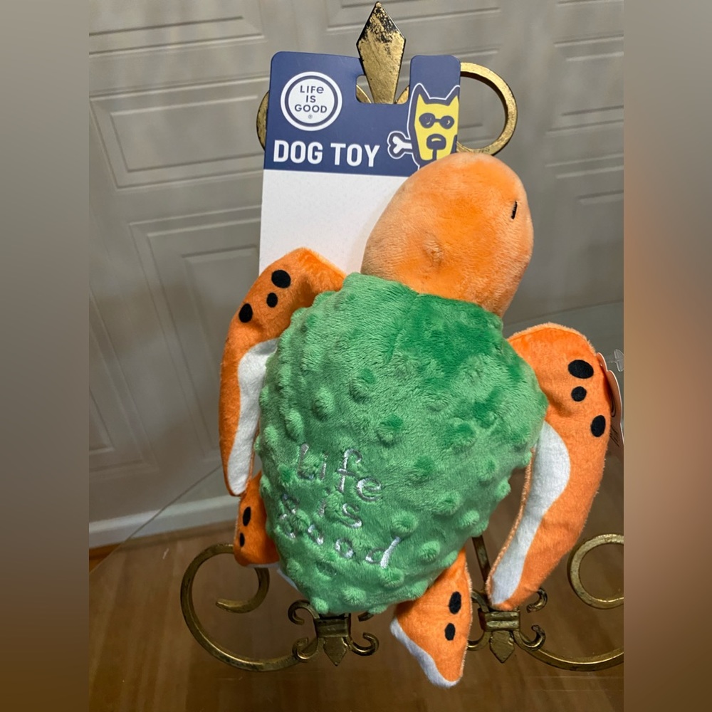 - Brand New Life Is Good Dog Toy Clinkers And With Squeaker 10”Turtle